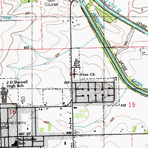 Topographic Map of Geneseo Evangelical Free Church, IL