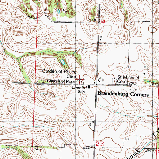 Topographic Map of Garden of Peace Cemetery, IL