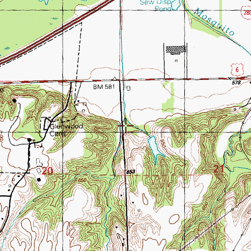 Topographic Map of Glenn School (historical), IL