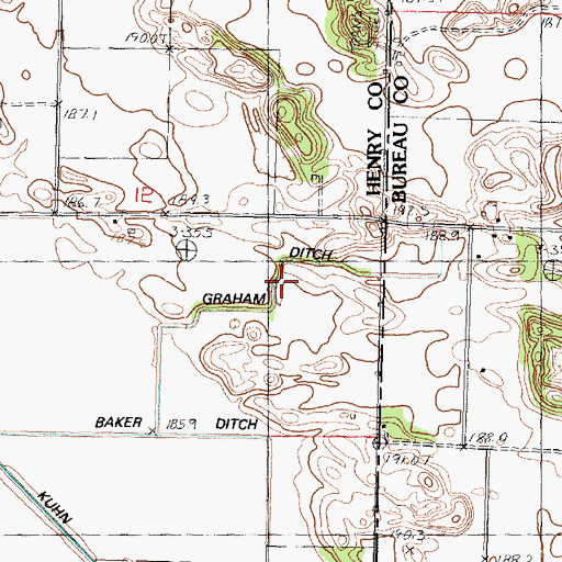 Topographic Map of Graham Ditch, IL