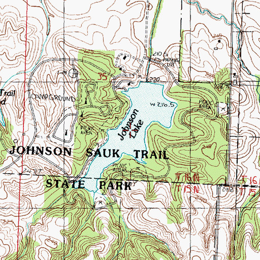Topographic Map of Johnson Lake, IL