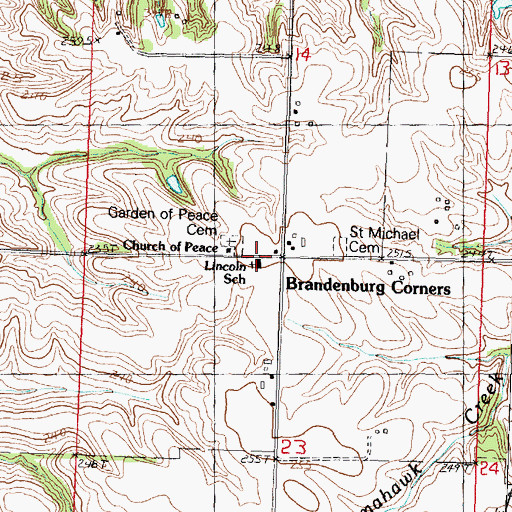 Topographic Map of Lincoln School, IL