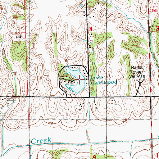 Topographic Map of Lake Lynnwood, IL