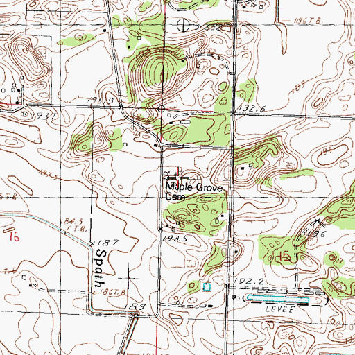 Topographic Map of Maple Grove Cemetery, IL