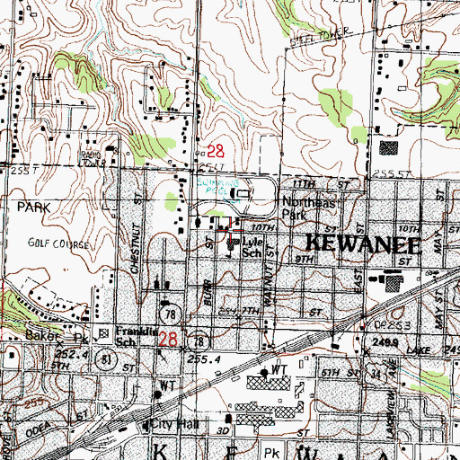 Topographic Map of Northeast Park, IL