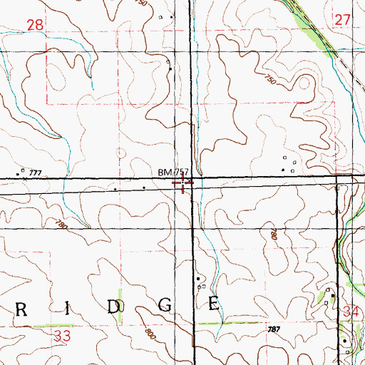 Topographic Map of Pleasant Valley School (historical), IL