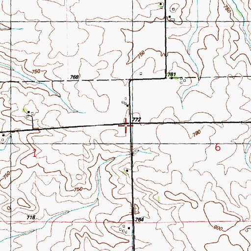 Topographic Map of Red Oak School (historical), IL