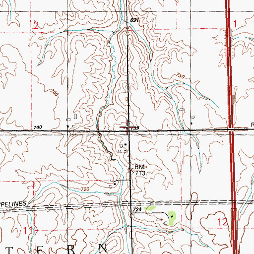 Topographic Map of Reynolds School (historical), IL