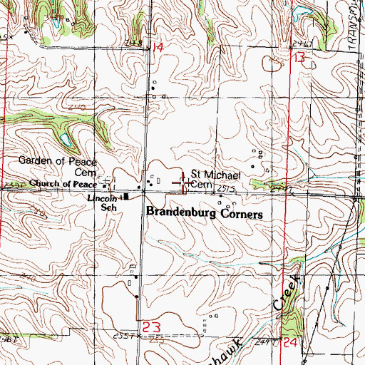 Topographic Map of Saint Michael Cemetery, IL