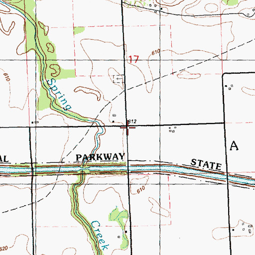 Topographic Map of Spring Creek School (historical), IL