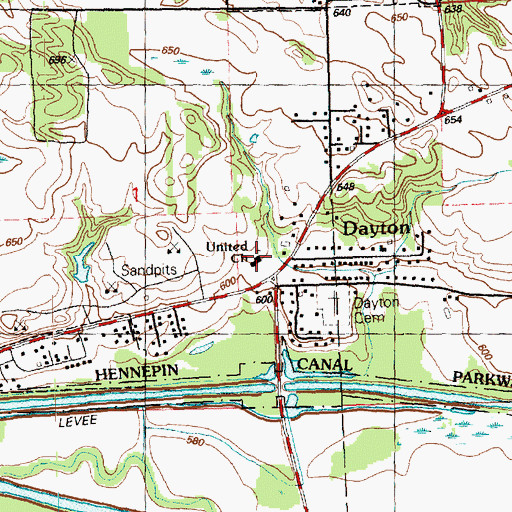 Topographic Map of United Church, IL
