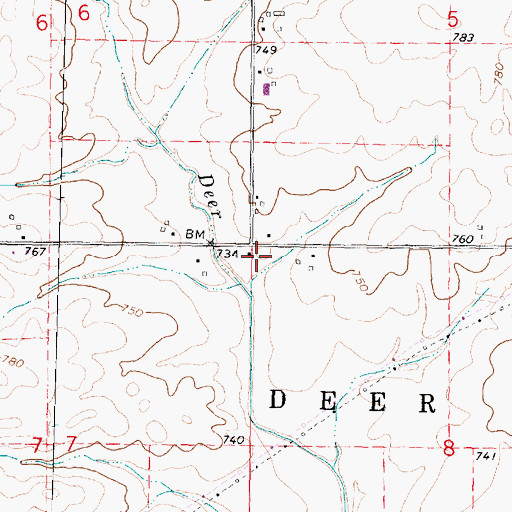 Topographic Map of Danforth School (historical), IL