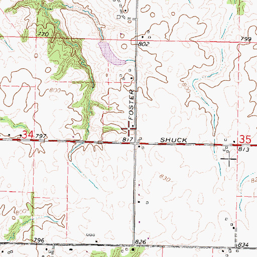 Topographic Map of Franklin School (historical), IL