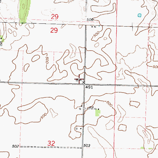 Topographic Map of Golden School (historical), IL