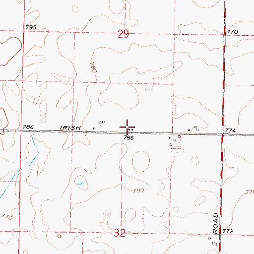 Topographic Map of Greenridge School (historical), IL