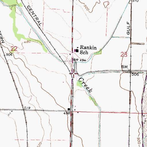 Topographic Map of Hawley (historical), IL