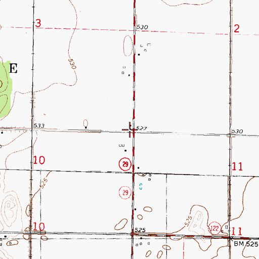 Topographic Map of Malone School (historical), IL