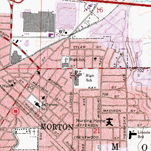 Topographic Map of Morton High School, IL