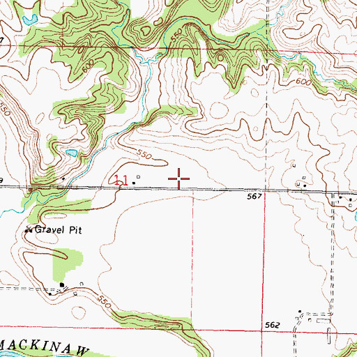 Topographic Map of Pleasant Valley School (historical), IL