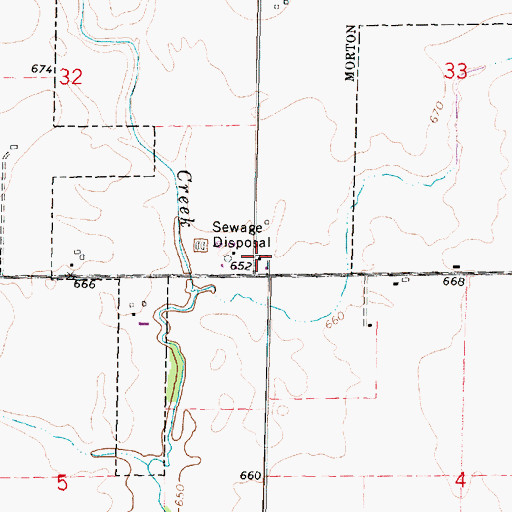 Topographic Map of Prairie Creek School (historical), IL