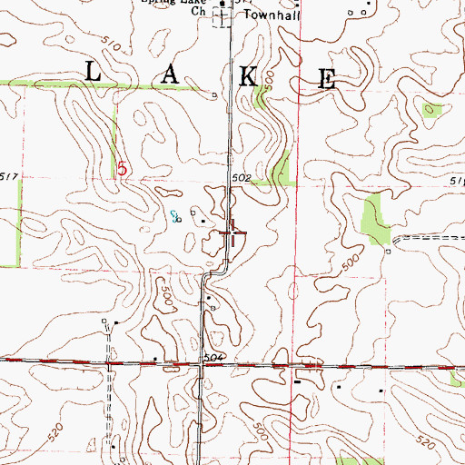 Topographic Map of Spring Garden School (historical), IL