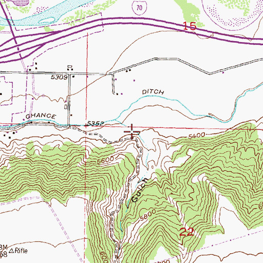 Topographic Map of Ramsey Gulch, CO