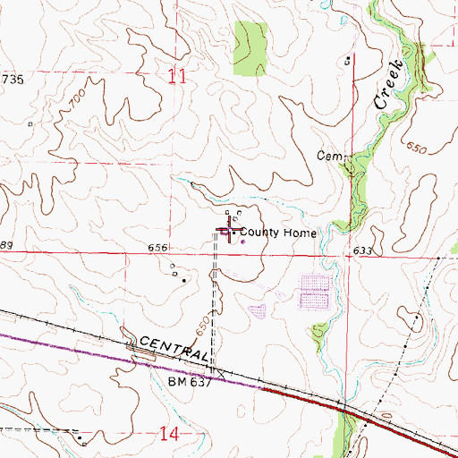 Topographic Map of Tazewell County Home, IL