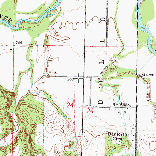Topographic Map of Tullamore School (historical), IL