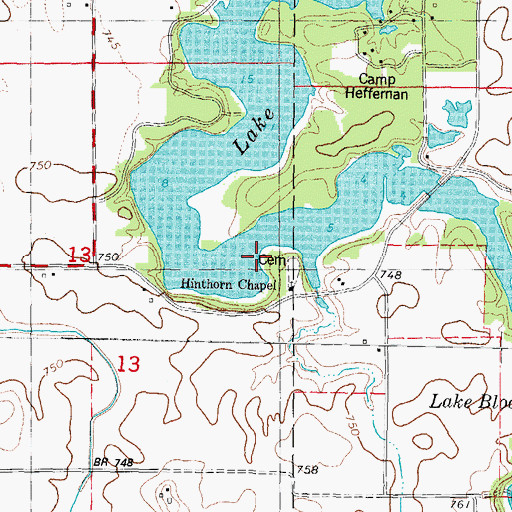 Topographic Map of Lake Bloomington, IL