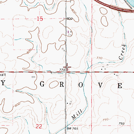Topographic Map of Center School (historical), IL