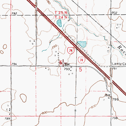 Topographic Map of Crescent School (historical), IL