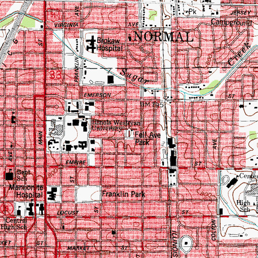 Topographic Map of Fell Avenue Park, IL