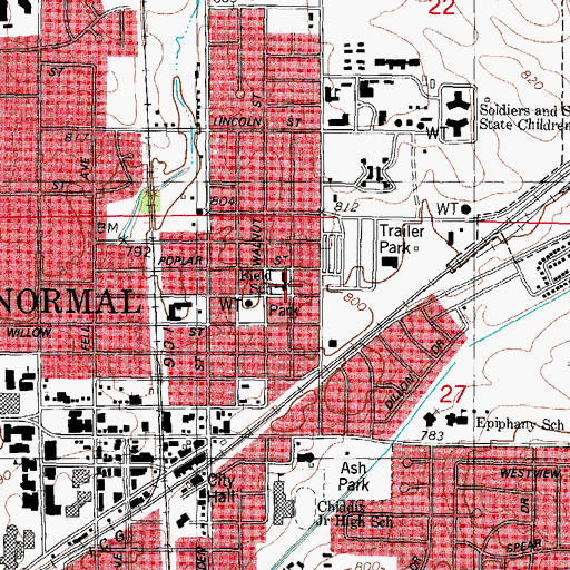 Topographic Map of Eugene Field Elementary School, IL
