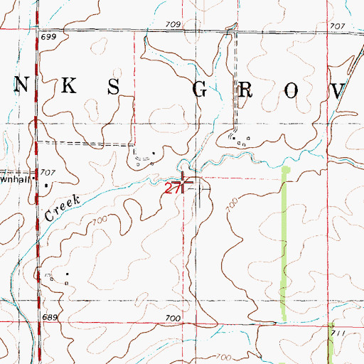 Topographic Map of Funks Grove Townhall, IL