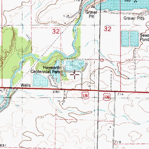 Topographic Map of Heyworth Centennial Park, IL