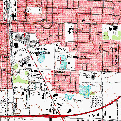 Topographic Map of Holiday Park, IL
