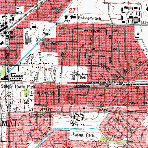 Topographic Map of Colene Hoose Elementary School, IL