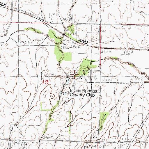 Topographic Map of Indian Springs Country Club, IL