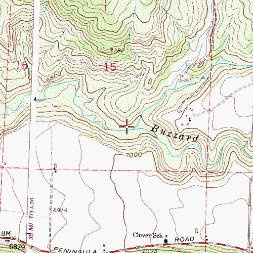 Topographic Map of Brush Creek, CO
