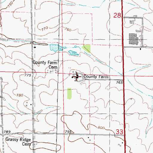 Topographic Map of McLean County Farm, IL