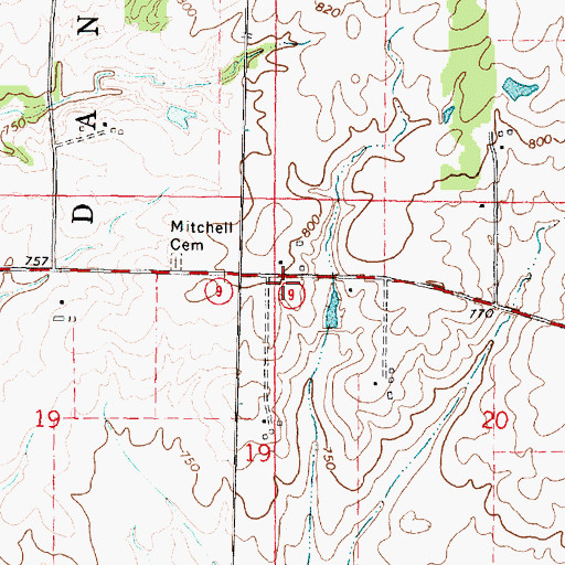 Topographic Map of Mitchell School (historical), IL