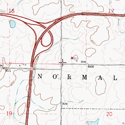 Topographic Map of Pickett School (historical), IL