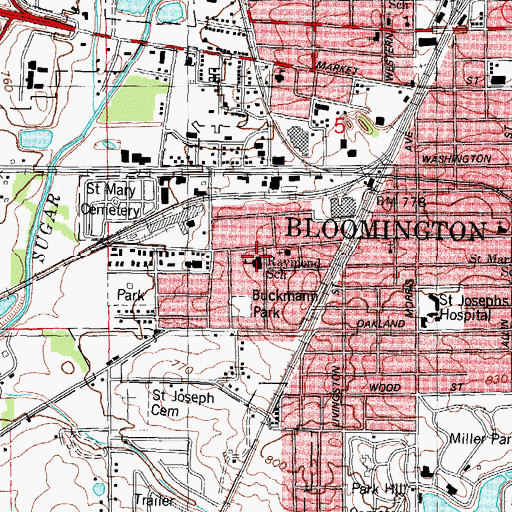 Topographic Map of Sarah E Raymond School of Early Education, IL