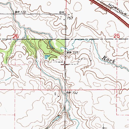 Topographic Map of Rock Creek School (historical), IL