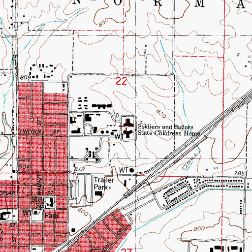 Topographic Map of Soldiers and Sailors State Childrens Home, IL