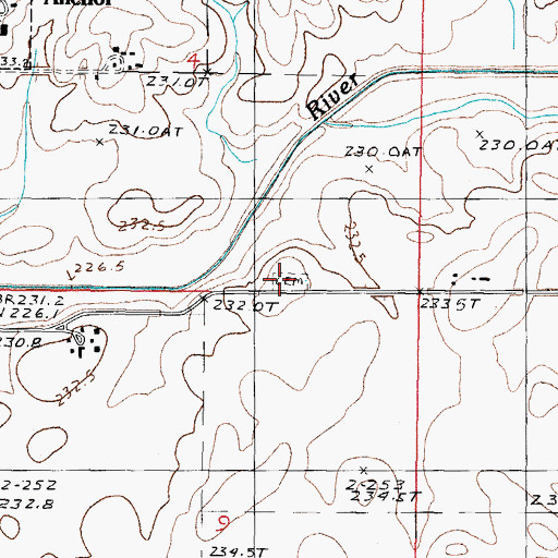 Topographic Map of Township Cemetery, IL