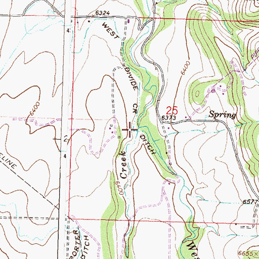Topographic Map of Alkali Creek, CO