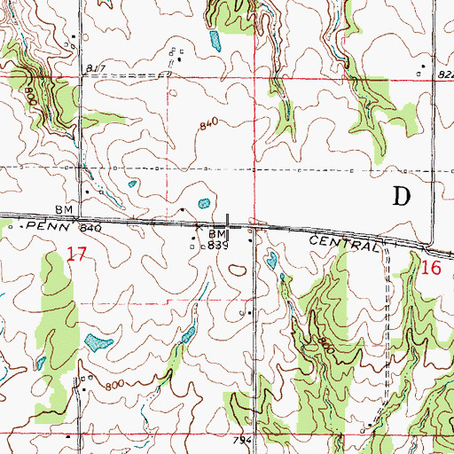 Topographic Map of Woodruff, IL