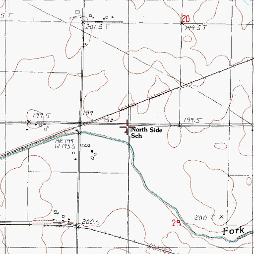 Topographic Map of North Side School, IL