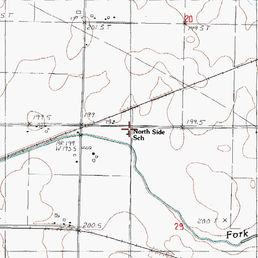 Topographic Map of North Side School, IL